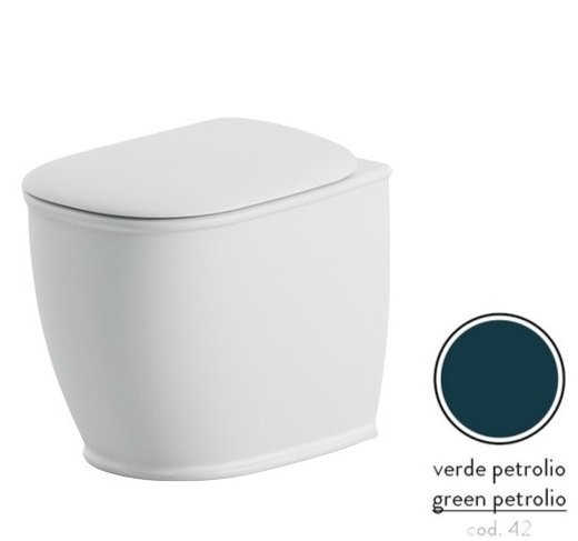 Унітаз для підлоги ArtCeram Atelier безободковий 37,5х52,5 см кераміка синьо-зелений ATV002 42;00