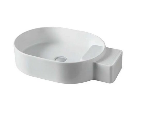 Раковина для ванної кімнати ArtCeram Cartesio 58х36 см без отвору під змішувач кераміка білий CAL001 01;99