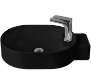 Раковина для ванної ArtCeram Cartesio 58х36 см з отвором під змішувач кераміка чорний глянсовий CAL001 03;00