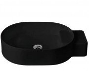 Раковина для ванної кімнати ArtCeram Cartesio 58х36 см без отвору під змішувач кераміка чорний матовий CAL001 17;99