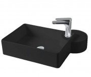 Раковина для ванной ArtCeram Cartesio 58х44 см с отверстием под смеситель керамика черный глянцевый CAL002 03;00