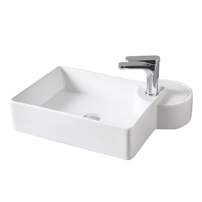 Раковина для ванної кімнати ArtCeram Cartesio 58х44 см з отвором під змішувач кераміка білий матовий CAL002 05;00