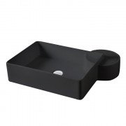 Раковина для ванної кімнати ArtCeram Cartesio 58х44 см без отворів під змішувач кераміка чорний матовий CAL002 17;99