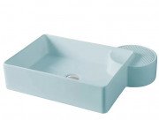 Раковина для ванной ArtCeram Cartesio 58х44 см без отверстий под смеситель керамика голубой CAL002 32;99