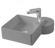 Раковина для ванної ArtCeram Cartesio 44х44 см з отвором під змішувач кераміка сірий CAL003 34;00