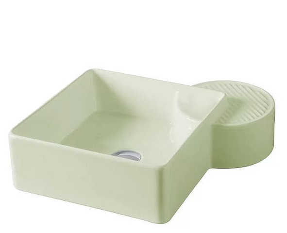 Раковина для ванной ArtCeram Cartesio 44х44 см без отверстия под смеситель керамика светло-зеленый CAL003 35;99