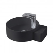 Раковина для ванної ArtCeram Cartesio 44х36 см з отвором під змішувач кераміка чорний глянсовий CAL004 03;00