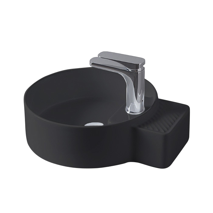 Раковина для ванной ArtCeram Cartesio 44х36 см с отверстием под смеситель керамика черный матовый CAL004 17;00