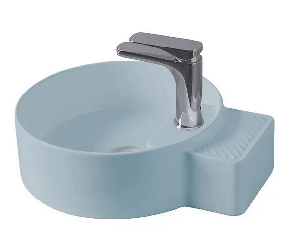 Раковина для ванної кімнати ArtCeram Cartesio 44х36 см з отвором під змішувач кераміка блакитний CAL004 32;00