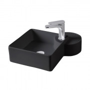 Раковина для ванної ArtCeram Cartesio 44х44 см з отвором під змішувач чорний кераміка матовий CAL003 17;00