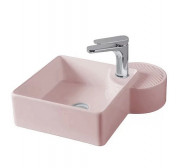 Раковина для ванної ArtCeram Cartesio 44х44 см з отвором під змішувач рожевий кераміка CAL003 33;00