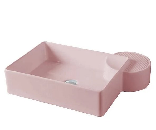 Раковина для ванной ArtCeram Cartesio 58х44 см без отверстий под смеситель керамика розовый CAL002 33;99