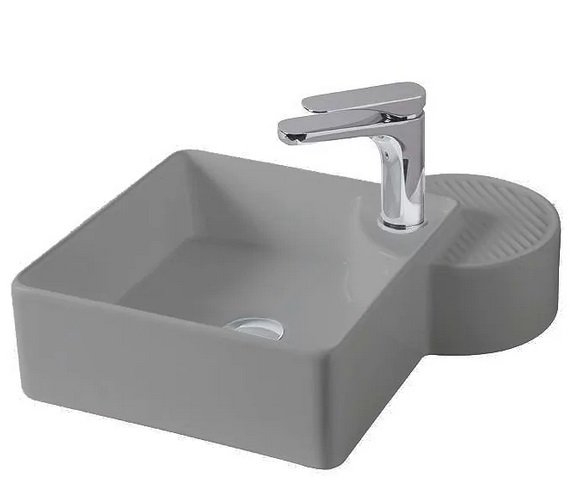 Раковина для ванної ArtCeram Cartesio 44х44 см з отвором під змішувач кераміка сірий CAL003 34;00