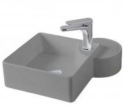 Раковина для ванной ArtCeram Cartesio 44х44 см с отверстием под смеситель керамика серый CAL003 34;00