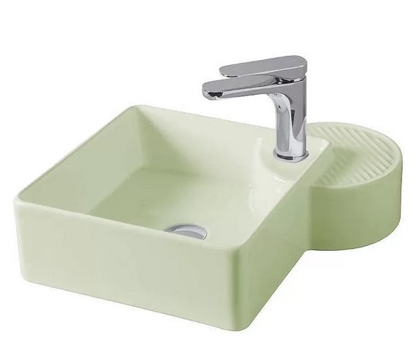Раковина для ванної ArtCeram Cartesio 44х44 см з отвором під змішувач кераміка світло-зелений CAL003 35;00