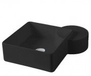 Раковина для ванної кімнати ArtCeram Cartesio 44х44 см без отвору під змішувач кераміка чорний матовий CAL003 17;99