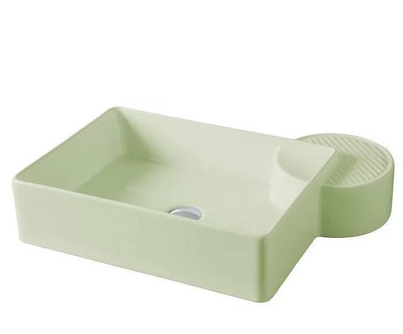 Раковина для ванной ArtCeram Cartesio 58х44 см без отверстий под смеситель керамика светло-зеленый CAL002 35;99