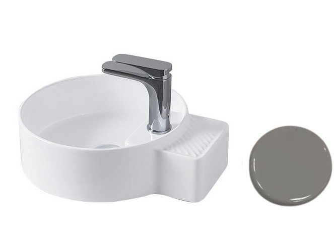 Раковина для ванной ArtCeram Cartesio 44х36 см с отверстием под смеситель керамика серый CAL004 34;00