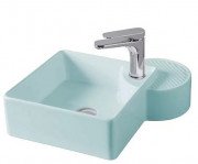 Раковина для ванной ArtCeram Cartesio 44х44 см с отверстием под смеситель керамика голубой CAL003 32;00