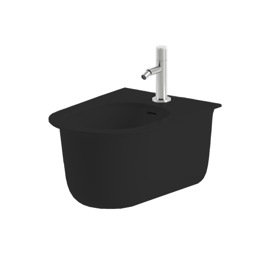 Биде подвесное ArtCeram Chic 38х53,5 см керамика черный матовый CHB001 17;00