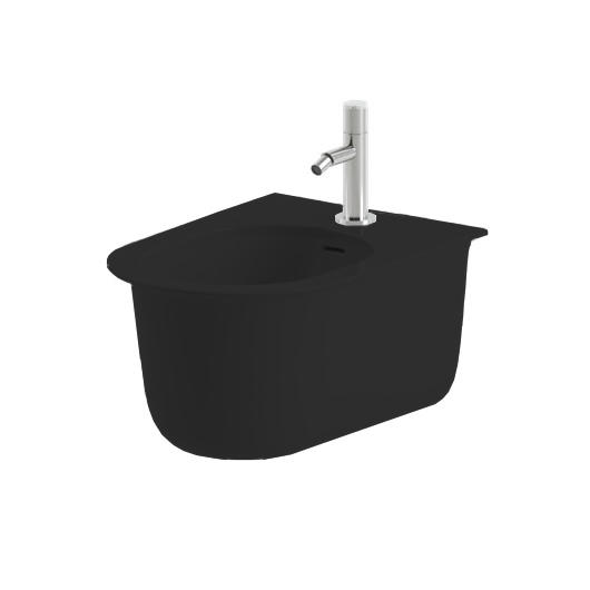 Биде подвесное ArtCeram Chic 38х53,5 см керамика черный матовый CHB001 17;00