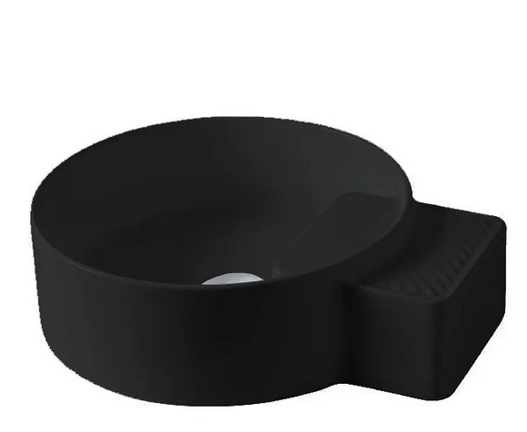 Раковина для ванной ArtCeram Cartesio 44х36 см без отверстий под смеситель керамика черный глянцевый CAL004 03;99