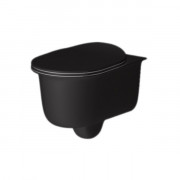 Унитаз подвесной ArtCeram Chic безободковый 38х53 см керамика черный матовый CHV001 17;00