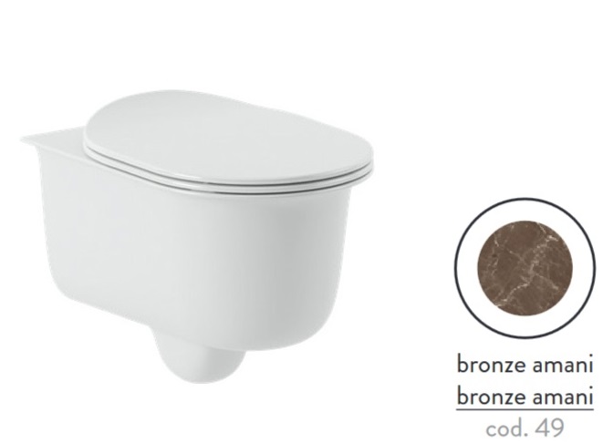 Унитаз подвесной ArtCeram Chic безободковый 38х53 см керамика bronze amani CHV001 49;00