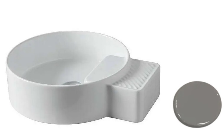 Раковина для ванной ArtCeram Cartesio 44х36 см без отверстий под смеситель керамика серый CAL004 34;99