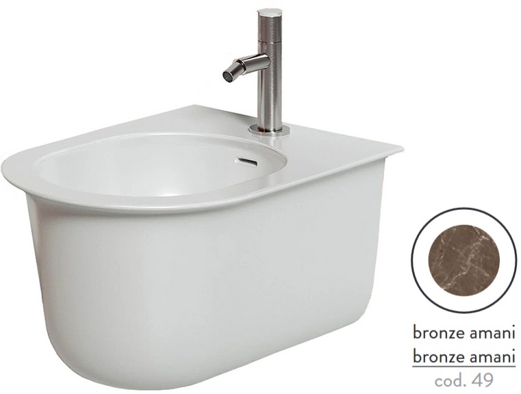 Біде підвісне ArtCeram Chic 38х53,5 см кераміка bronze amani CHB001 49;00