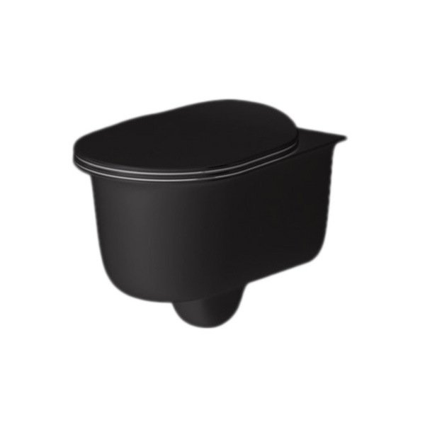 Унитаз подвесной ArtCeram Chic безободковый 38х53 см керамика черный матовый CHV001 17;00