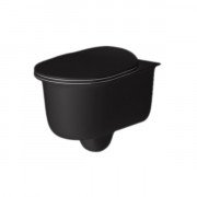 Підвісний унітаз ArtCeram Chic безободковий 38х53 см кераміка чорний матовий CHV001 17;00