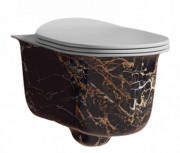 Унитаз подвесной ArtCeram Chic безободковый 38х53 см керамика portoro gold CHV001 48;00