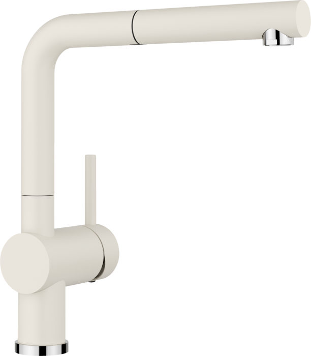 Змішувач для кухні Blanco Linus-S з висувною лійкою Silgranit м'який білий 526959