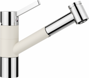 Смеситель для кухни Blanco Tivo-S с выдвижной лейкой Silgranit хром/мягкий белый 526977