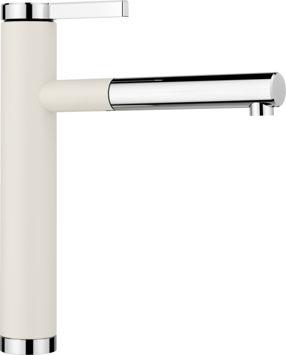 Смеситель для кухни Blanco Linee-S с выдвижной лейкой Silgranit хром/мягкий белый 526957