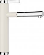 Змішувач для кухні Blanco Linee-S з висувною лійкою Silgranit хром/м'який білий 526957