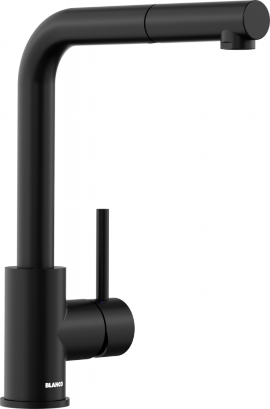 Смеситель для кухни Blanco Mila-S с выдвижной лейкой Silgranit черный матовый 526660