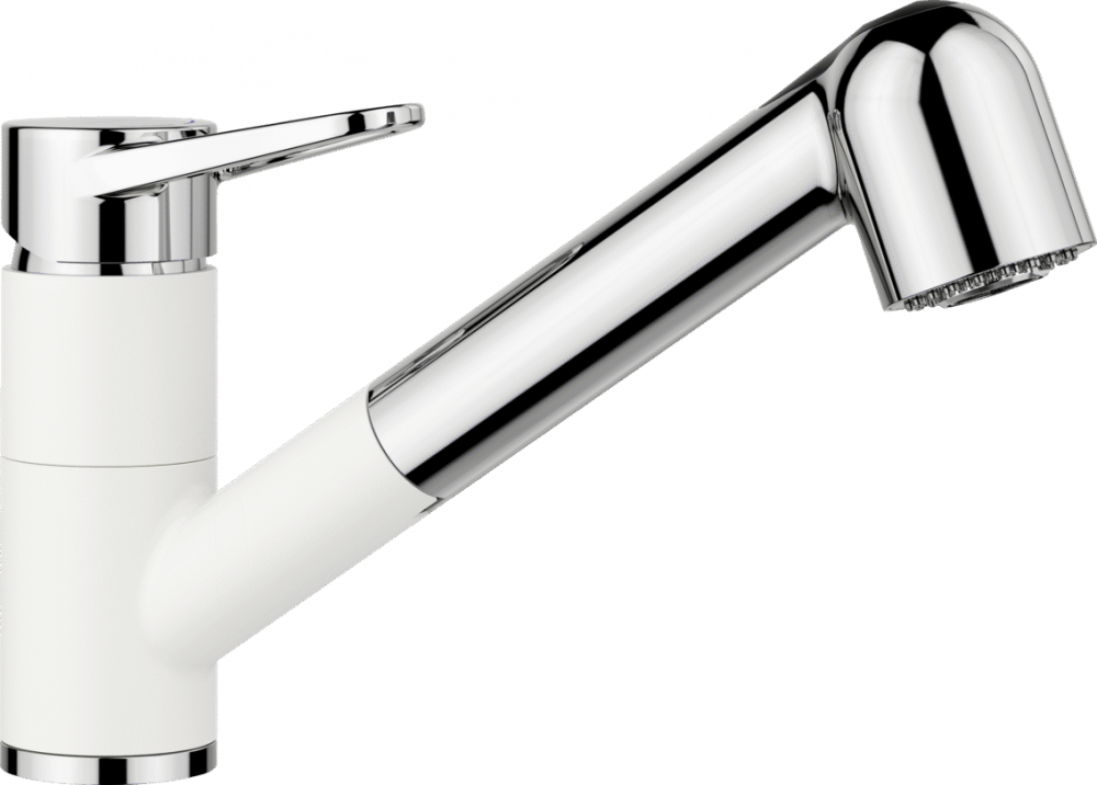 Смеситель для кухни Blanco Wega-S II с выдвижной лейкой хром/белый 526421