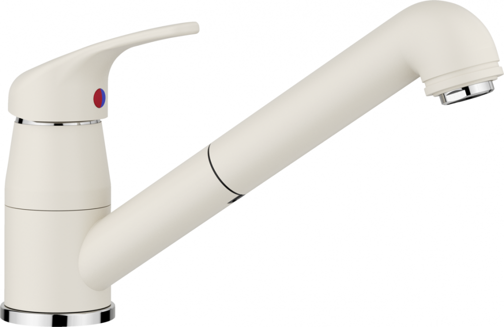 Змішувач для кухні Blanco Daras-S II з висувною лійкою Silgranit м'який білий 526937