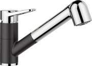 Змішувач для кухні Blanco Wega-S II з висувною лійкою хром/чорний 526428
