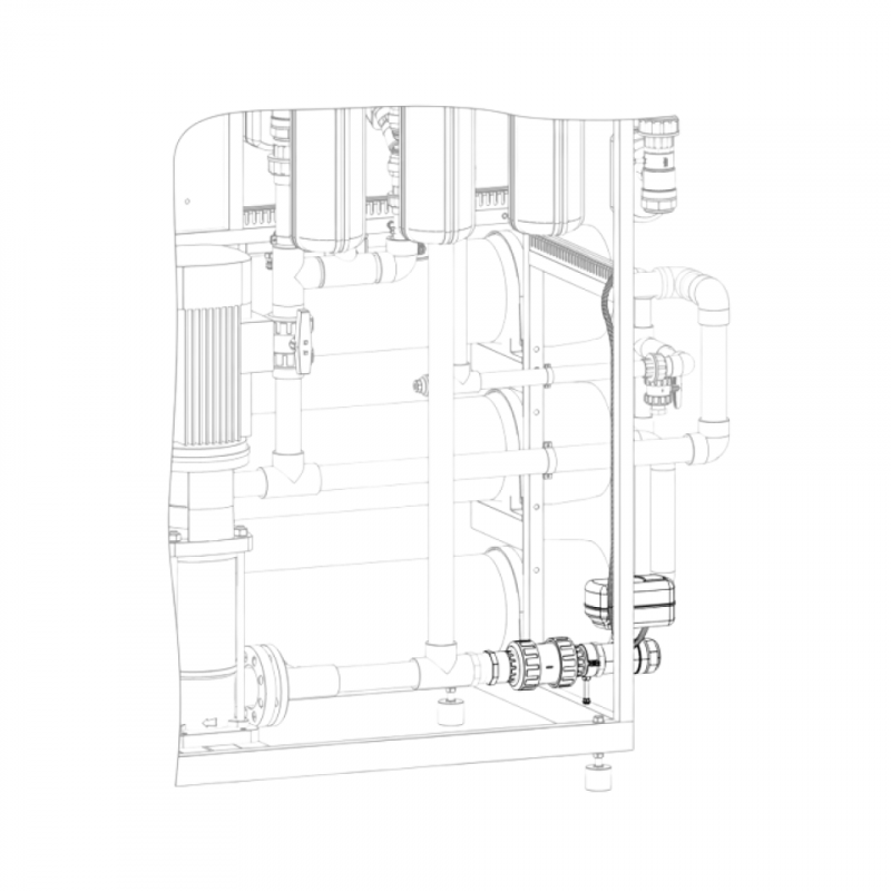Універсальний вузол промивання пермеатом для промивання мембран промислових систем Ecosoft MO6/MO9 PMO69