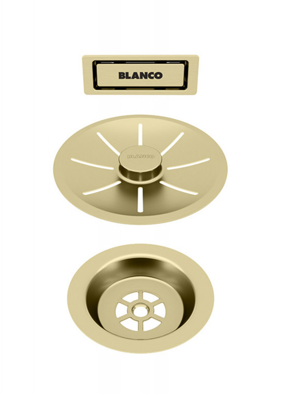 Відвідна арматура Blanco InFino® із переливом сатинове золото 203476