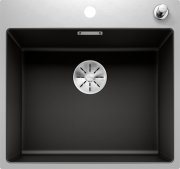 Мийка для кухні Blanco Subline 500-IF/A SteelFrame 54,3х51 см SILGRANIT PuraDur® чорний/сталевий кант 525999