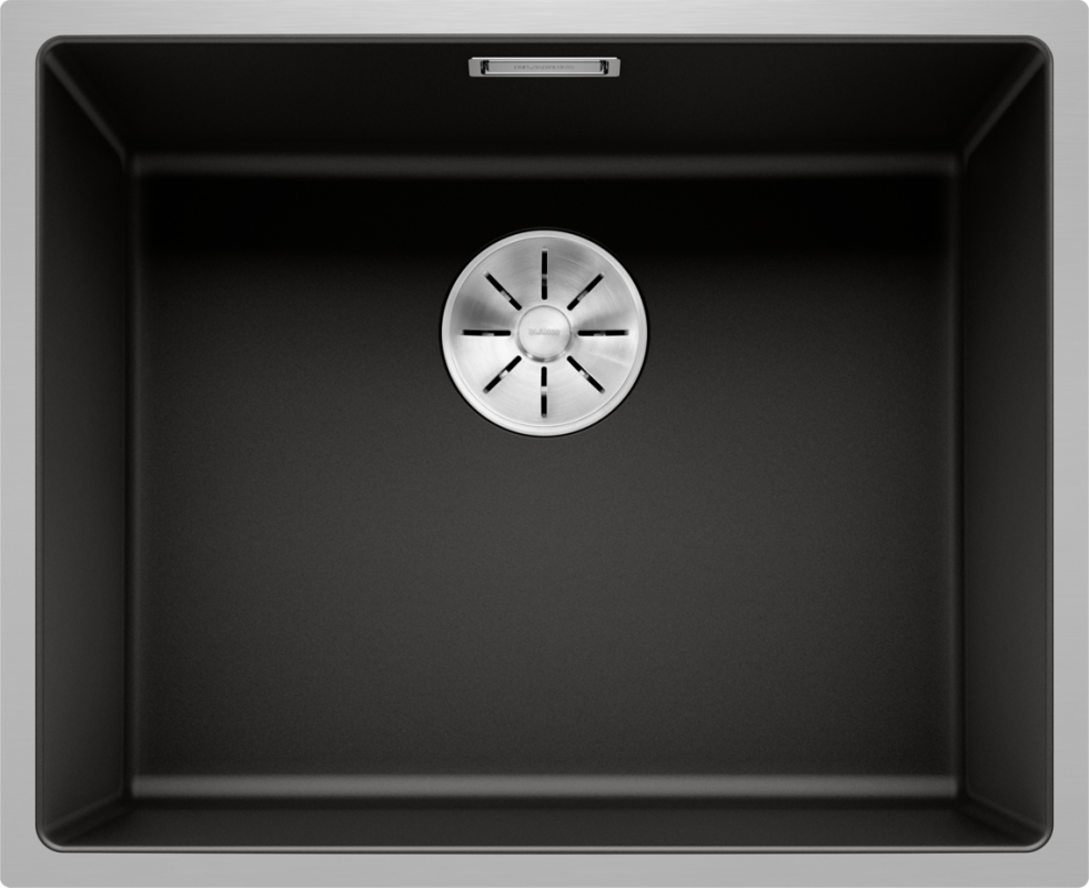 Мийка для кухні Blanco Subline 500-IF SteelFrame 54,3х44,3 см SILGRANIT PuraDur® чорний/сталевий кант 525998