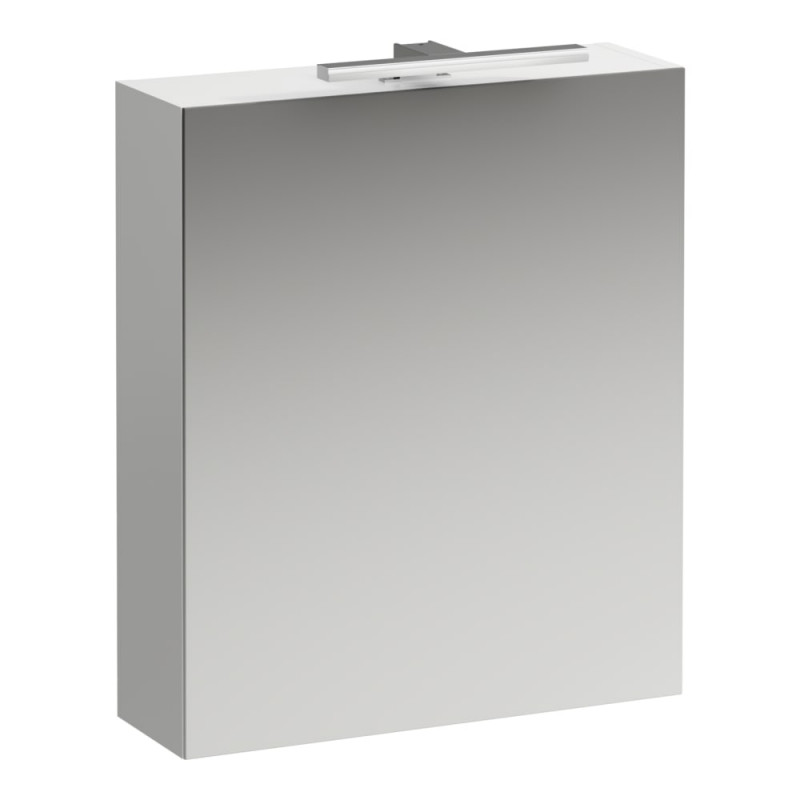 Зеркальный шкафчик Laufen Base 60 см петли справа с подсветкой МДФ/ДСП белый глянцевый H4027521102611