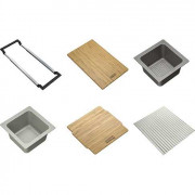 Набор аксессуаров Franke All In 4 доска + телескопическая рейка-держатель + коландер + миска с крышкой + силиконовый коврик 112.0655.488