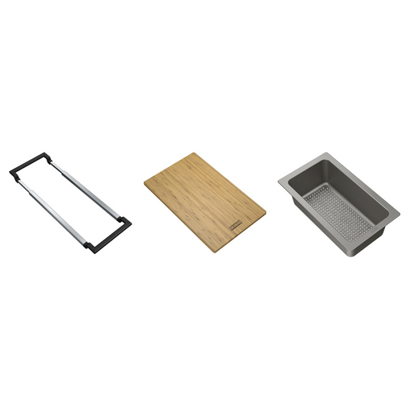 Набор аксессуаров Franke All In 1 телескопическая рейка-держатель + коландер + бамбуковая доска 112.0655.481
