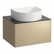 Тумба під раковину Laufen Sonar 60 см з отвором у центрі МДФ/ДСП/керамограніт золото/чорний мармур H4054010341401