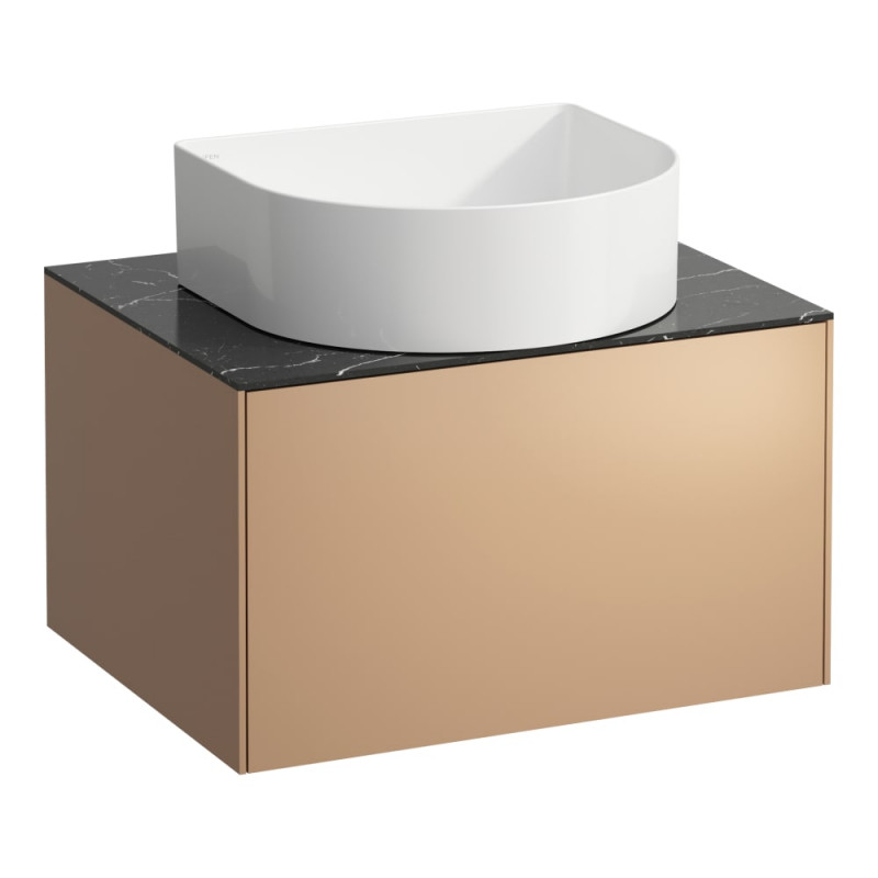 Тумба под раковину Laufen Sonar 60 см с отверстием в центре МДФ/ДСП/керамогранит медь/черный мрамор H4054010341411